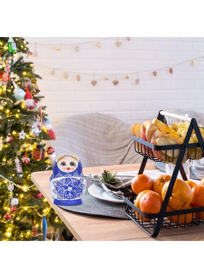 مجموعة دمى التعشيش الروسية الخشبية ماتريوشكا المكونة من 10 قطع مصنوعة يدويًا للأطفال والكبار وعيد الفصح وعيد الأم وأعياد الميلاد والكريسماس وعيد الهالوين وديكور غرفة المنزل هدية (أحمر) - Image 4