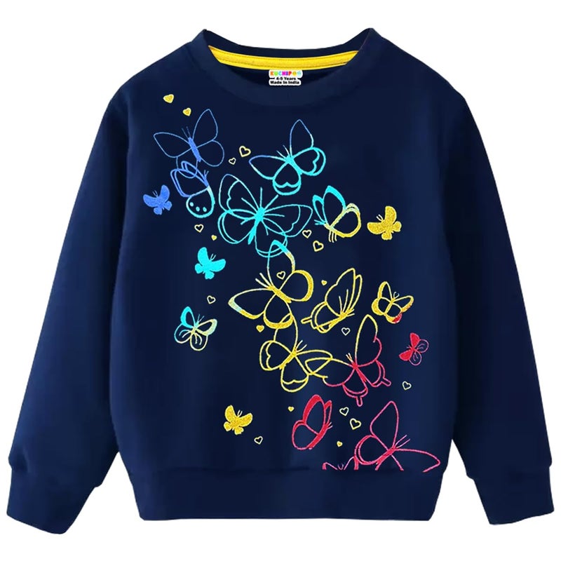 Kuchipoo Girls Regular Fit Winterwear Sweatshirt (KUC-SWT-323, 8-9 Years, Multi-Colored) - Image 3