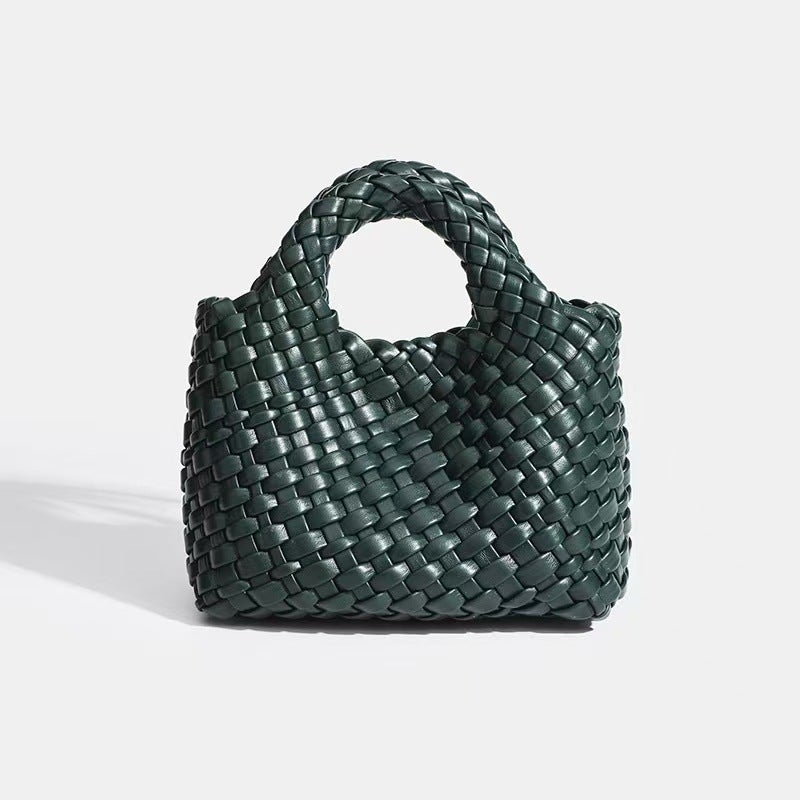 2023 New Handmade Mini Woven Bag Small Change Bag Portable Chain Crossbody Bag Coin Purse Vegetable Basket Bag - Image 1