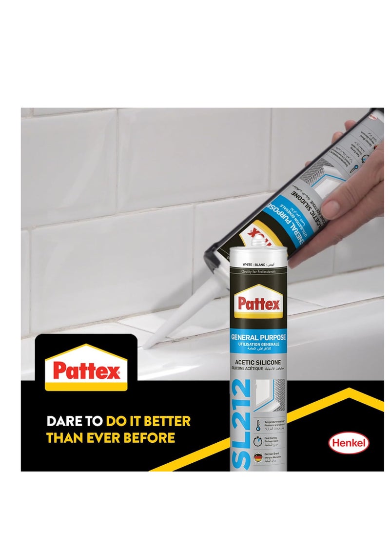 Pattex Pattex Acetic Transparent Silicone Sealant For Indoor And Outdoor, SL 212-280 ml (white)  - Image 5
