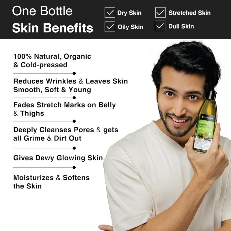 Soulflower Soulflower Castor Oil Coconut Oil for Hair Growth Hair Fall Control Moisturizing Skin Nourishment Massage 100 Pure Natural Ecocert Cosmos Organic Certified Pack of 2225ml Each - Image 3