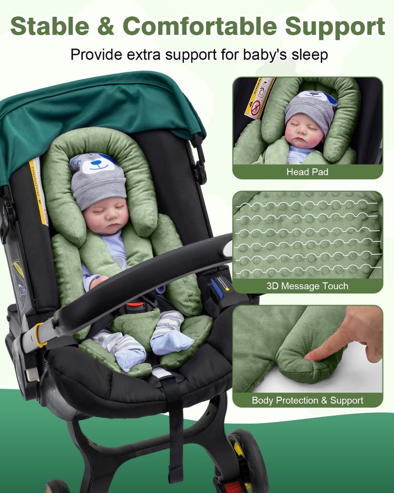Kaseeous Infant Car Seat Head Support with Extra Shoulder Covers Set, Thickened Carseat Cushion for Baby, Breathable Newborn Carseat Insert for Stroller Swing - Image 4