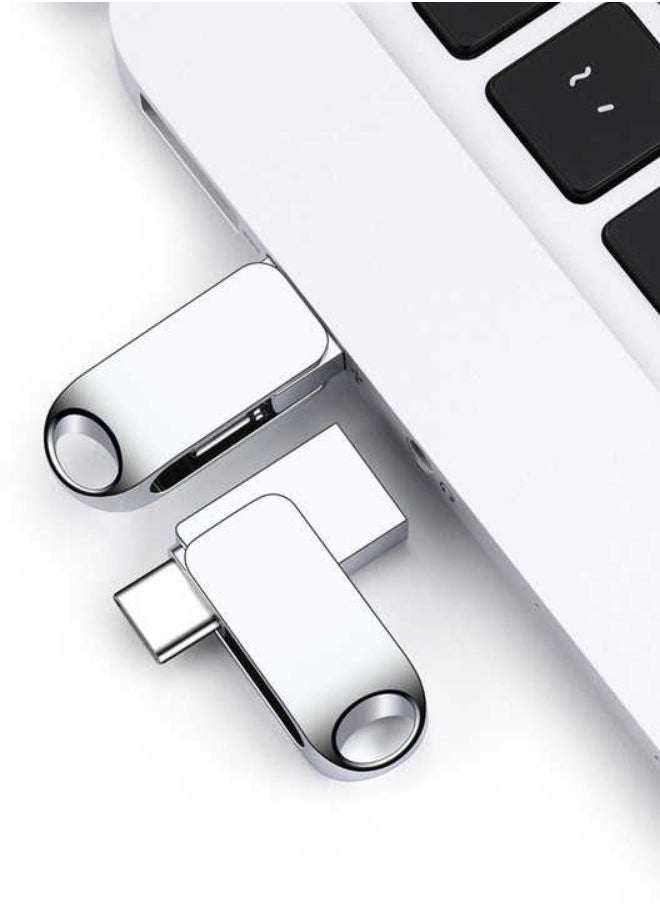 Dual Interface Metal USB Flash Drive, [Insert Capacity], USB-A and USB-C Connectors, Swivel Design, High-Speed Data Transfer, Compatible with Smartphones and Laptops  - Image 2