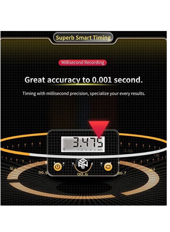 جانكيوب جهاز توقيت ذكي بالبلوتوث للعبة مكعب روبيك لون ساموراي غامق  أسود  من جان - Image 4