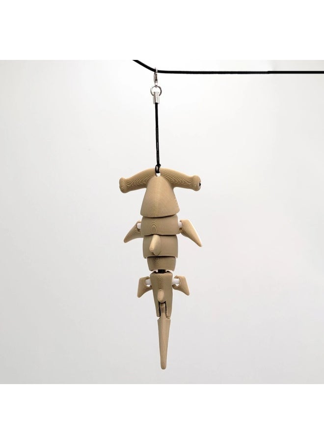 Generic - Hammerhead Shark Keychain 3D Hammerhead Shark Keychain Decoration Deformable and Flexible Hammerhead Shark Keychain-Color:yellow-Head - Image 1