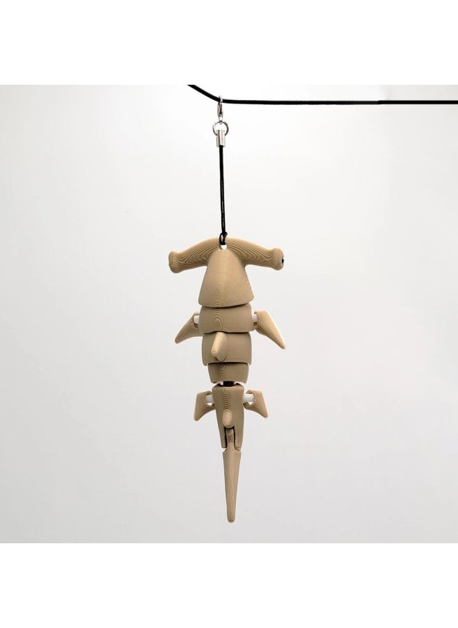 Generic - Hammerhead Shark Keychain 3D Hammerhead Shark Keychain Decoration Deformable and Flexible Hammerhead Shark Keychain-Color:yellow-Head - Image 1