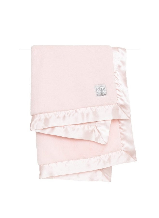 ليتل جيراف بطانية أطفال من فرو المنك بتصميم زرافة صغيرة، 29 بوصة × 35 بوصة، وردية - Image 1