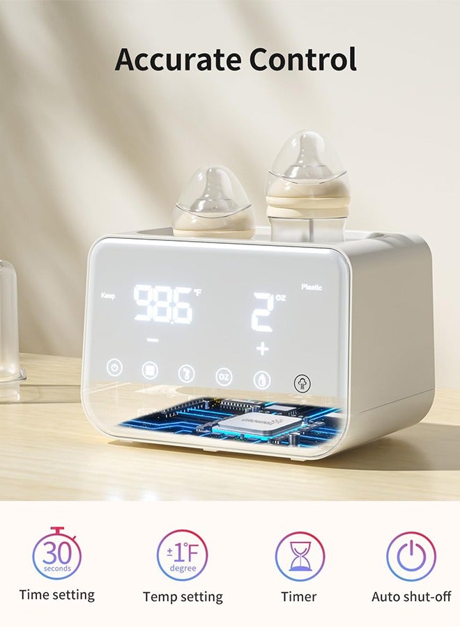 general Baby Bottle Warmer, 10-in-1 Fast Bottle Warmer Accurate Temp Control, with LCD Display, Timer, Defrost, Sterili-zing, Keep 24H, Double Bottle Warmer for Breastmilk& Formula, Heat Baby Food - Image 1