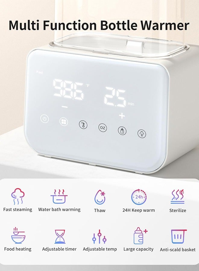 general Baby Bottle Warmer, 10-in-1 Fast Bottle Warmer Accurate Temp Control, with LCD Display, Timer, Defrost, Sterili-zing, Keep 24H, Double Bottle Warmer for Breastmilk& Formula, Heat Baby Food - Image 3