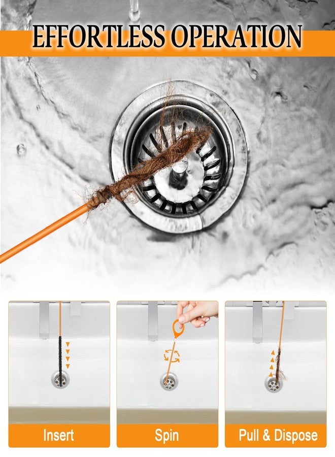 SENEMO 50 Inch Drain Snake Hair Drain Clog Remover, Anti-Break Steel Drain Snake Drain Hair Removal Tool, Plumbing Snake Drain Cleaner Tool-7 Pack for Bathroom, Shower, Kitchen Sink, Bathtub - Image 5