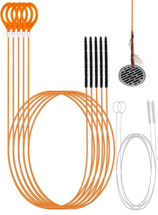 SENEMO 50 Inch Drain Snake Hair Drain Clog Remover, Anti-Break Steel Drain Snake Drain Hair Removal Tool, Plumbing Snake Drain Cleaner Tool-7 Pack for Bathroom, Shower, Kitchen Sink, Bathtub - Image 1