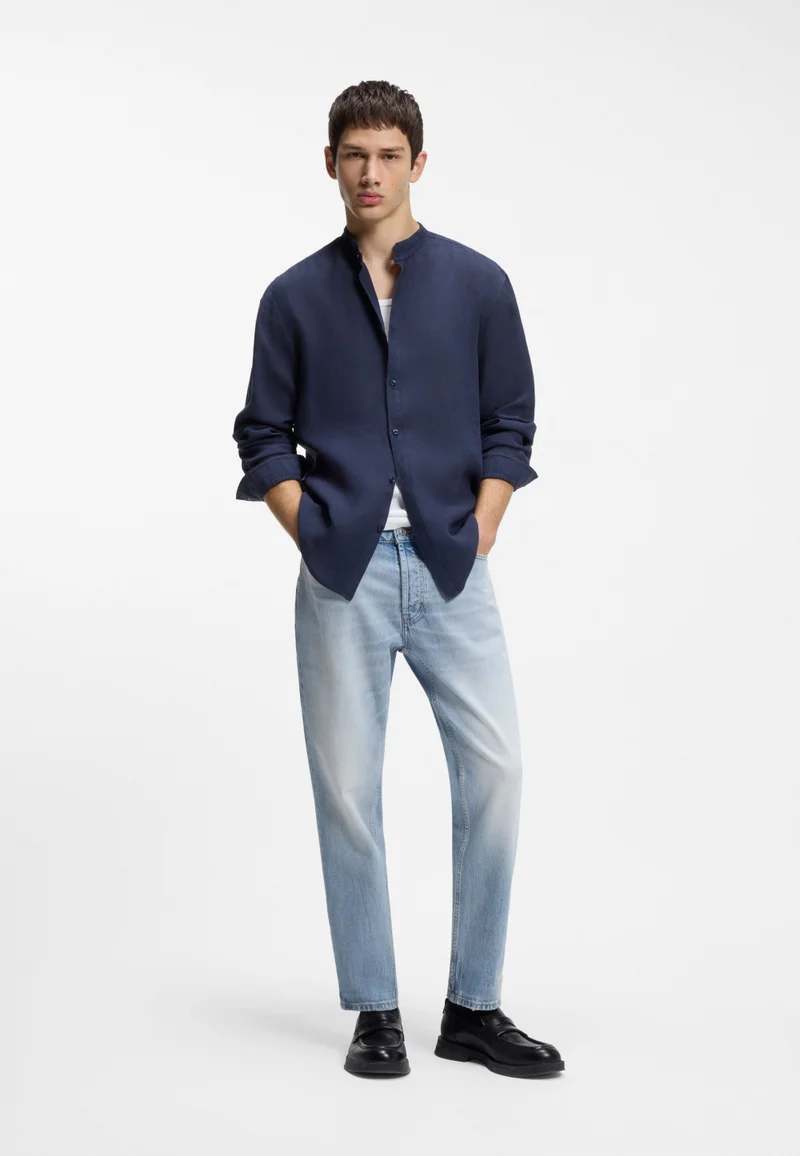 HUGO Light Blue Tapered-fit jeans in bright-blue stretch denim for Men | Best Price UAE