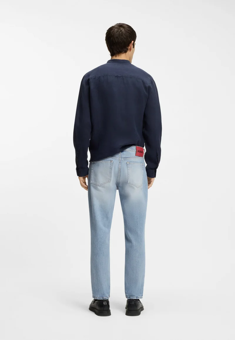 هوجو Tapered-fit jeans in bright-blue stretch denim