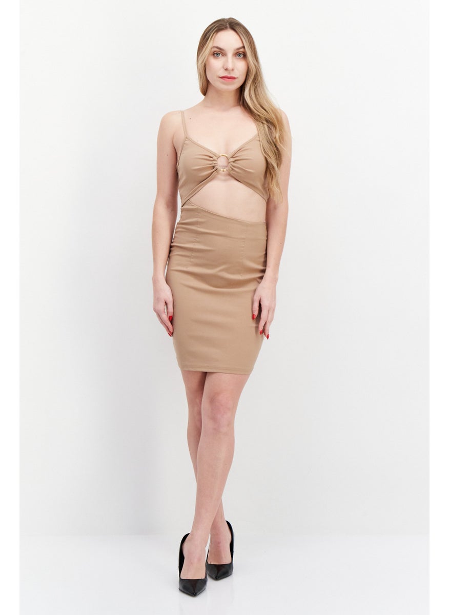 Women Cut Out Mini Dress, Camel - pzsku/Z422CB171B3F8CBAE39B1Z/45/_/1737900533/857c353c-7f2f-4f4d-b8ef-506e7ec7b6e7