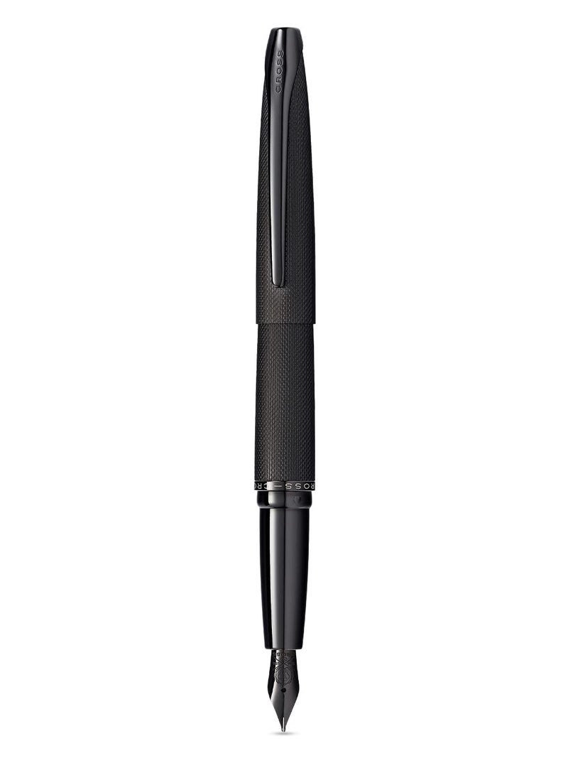 Cross ATX® Brushed Black With Machine-Turned, Diamond-Pattern Engraving and Polished PVD Appointments - Stainless Steel Medium Nib Fountain Pen - Image 5