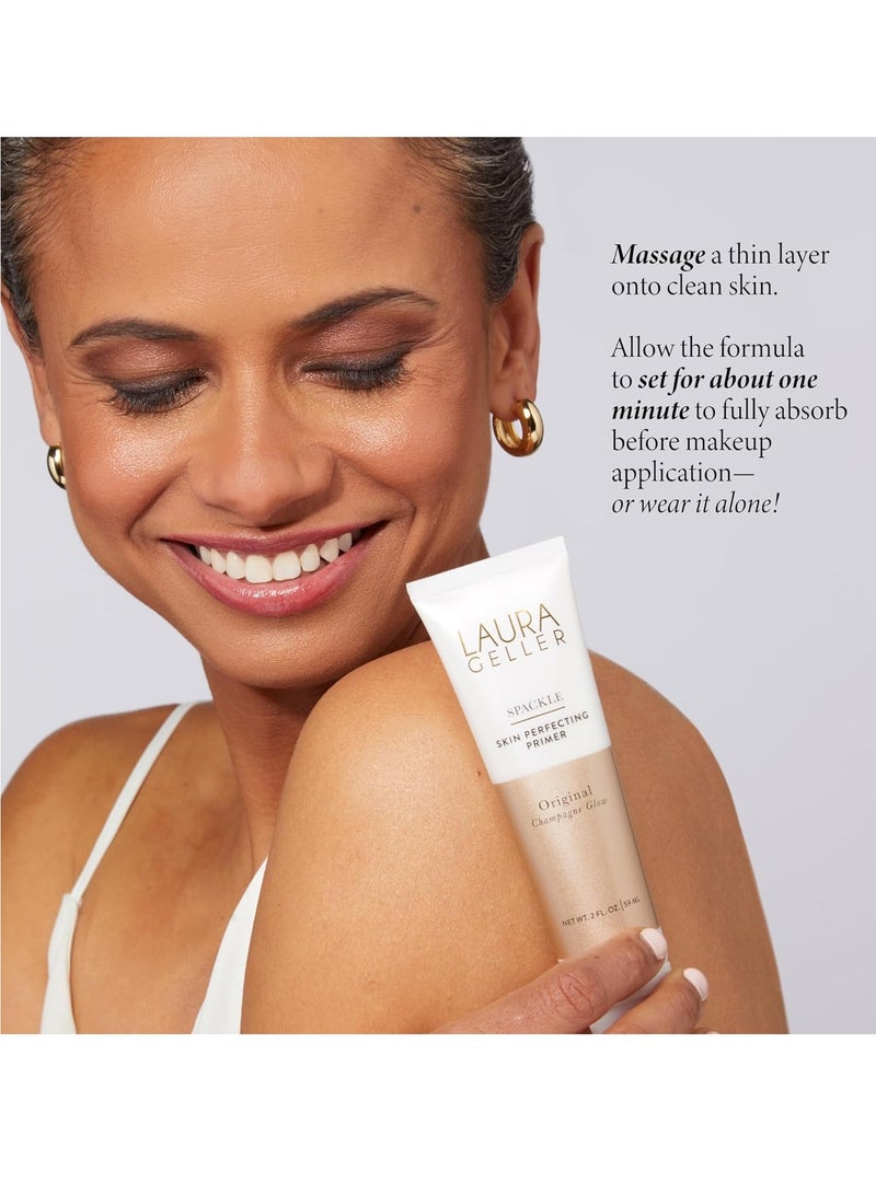 LAURA GELLER NEW YORK Spackle Super-Size Champagne Glow 2 Fl Oz Skin Perfecting Primer Makeup with Hyaluronic Acid Long Wear Foundation Face Primer - Image 3