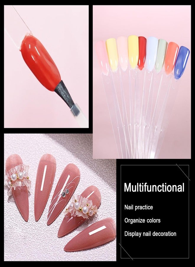 Allstarry Pack of 200 Clear Nail Swatch Sticks with Ring and Numbered Tip Flat Head Shaped Nail Art Polish Display Tips, False Nail Sample Sticks, Sacks of Transparent Nail Practice Tips for Manicure - Image 5