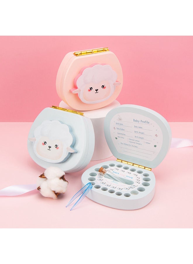 Baby Teeth Storage Box Children's Baby Teeth Commemorative Box Girl Baby Teeth Collection Fetal Hair Preservation Wooden Box Boy-Color:Pink-Zodiac Mouse  - Image 2