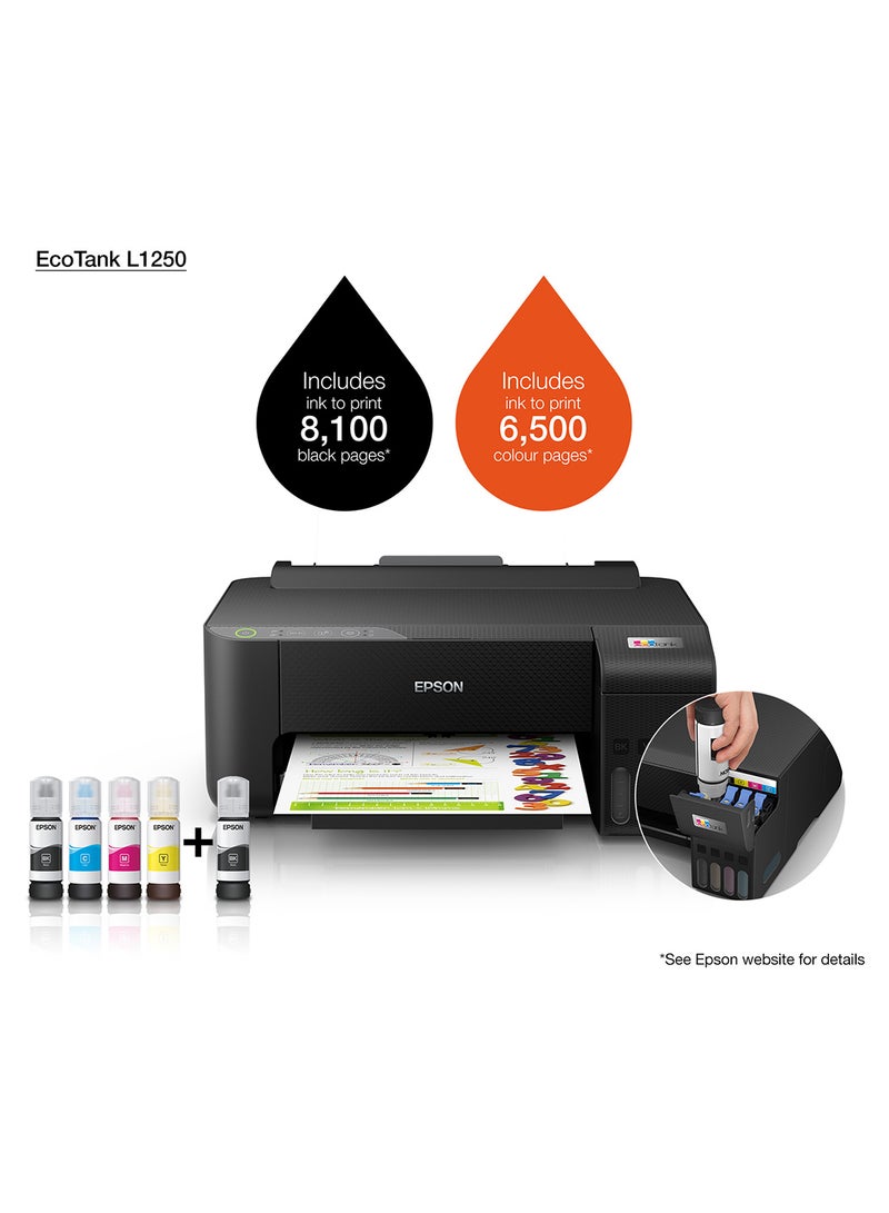 EPSON Ecotank L1250 Home Ink Tank A4 Printer With Wifi And Smartpanel App Connectivity Black - Image 5