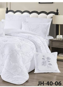 Moon Summer bedspread, 4 pieces, one and a half, elegant design with lace line, suitable for bed size 120 x 200, quilt size 170 x 220 cm  - Image 2