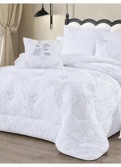 Moon Summer bedspread, 4 pieces, one and a half, elegant design with lace line, suitable for bed size 120 x 200, quilt size 170 x 220 cm  - Image 4