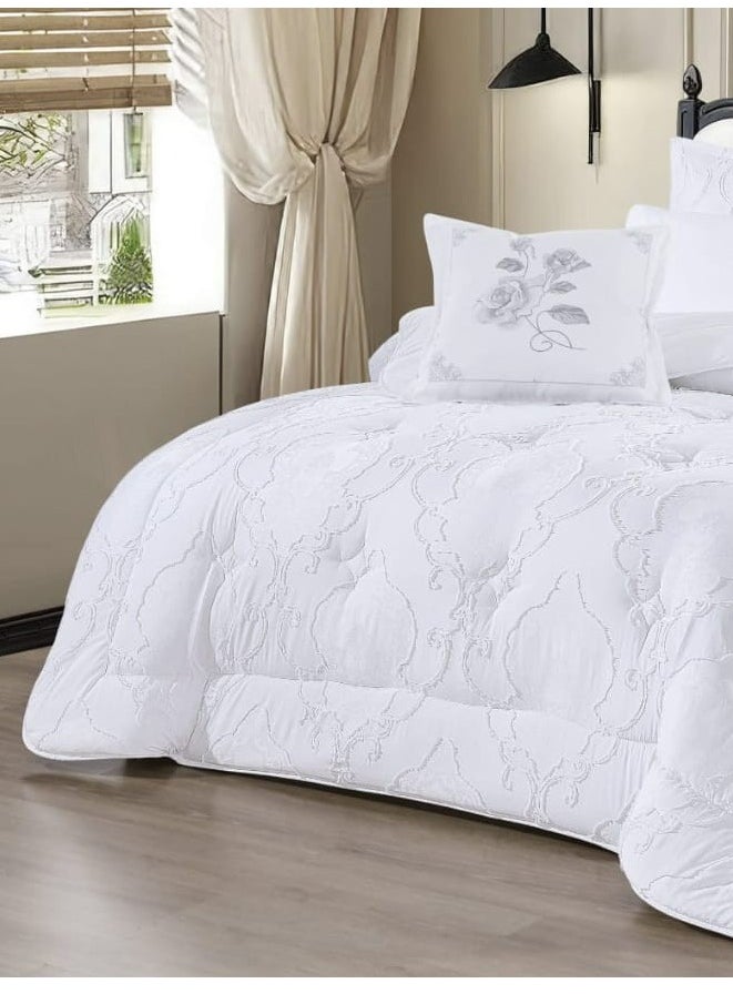 Moon - Summer bedspread, 4 pieces, one and a half, elegant design with lace line, suitable for bed size 120 x 200, quilt size 170 x 220 cm - Image 1