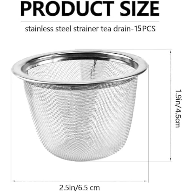 NALACAL Tea Infuser BasketStainless Steel Tea Filter304 Metal Teapot Strainer Accessories For Tea Coffee Or Small Drainage Basket 15 Pcs - Image 3