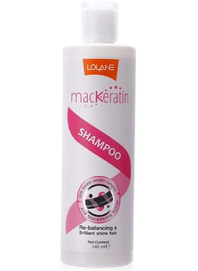 Lolane MacKeratin Shampoo for Hair Protection with Macadamia Butter - 340ml