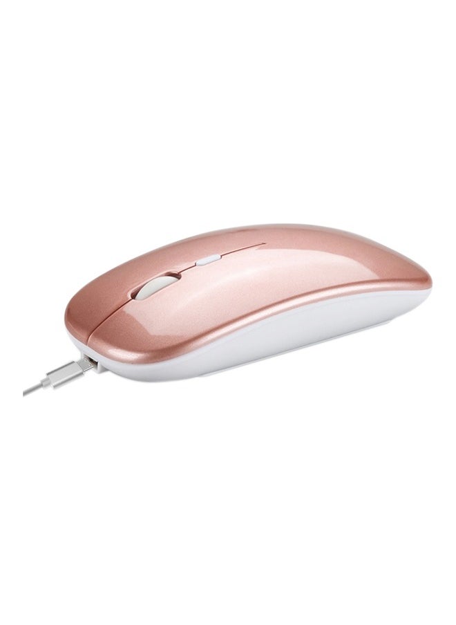 Dual Mode Wireless USB Optical Mouse for Laptop, Bluetooth Mouse Rechargeale Compatible with Macbook Pro/Air/Mac/iPad/Chromebook/Computer, Rose Gold