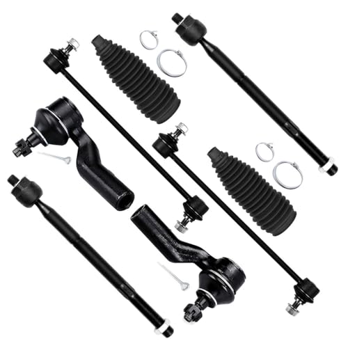 مجموعة تعليق أمامية SCITOO 8 قطع نهاية قضيب التوجيه الخارجي والداخلي مع غلاف التوجيه تناسب 2004-2009 لمازدا 3 2006-2015 لمازدا 5 2009 لمازدا 3 سبورت وصلة قضيب التوازن