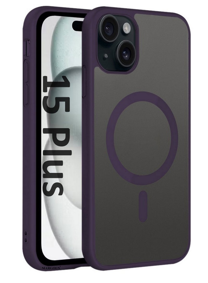 CATANES Magnetic Slim Protective Case for iPhone 15 Plus - with Wireless Charging Support - Purple - Image 1