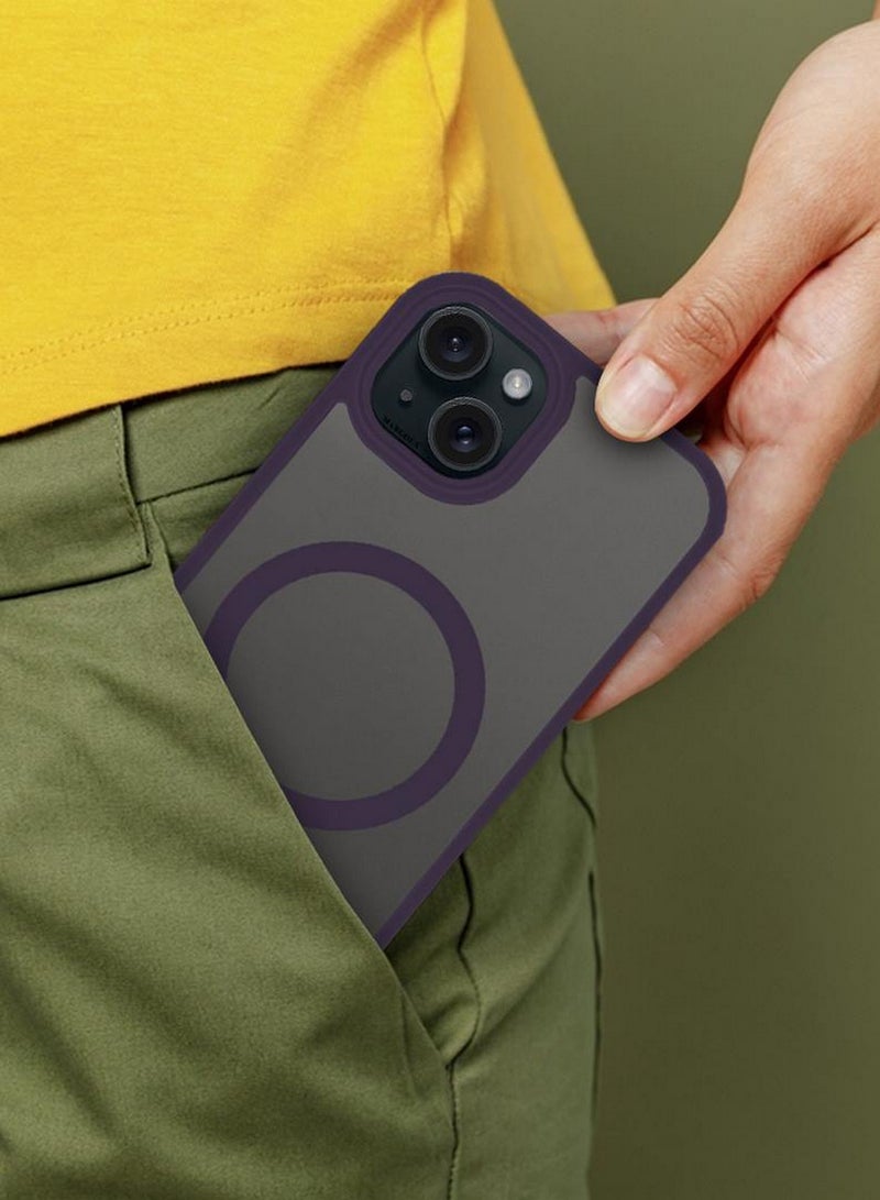 CATANES Magnetic Slim Protective Case for iPhone 15 Plus - with Wireless Charging Support - Purple - Image 3