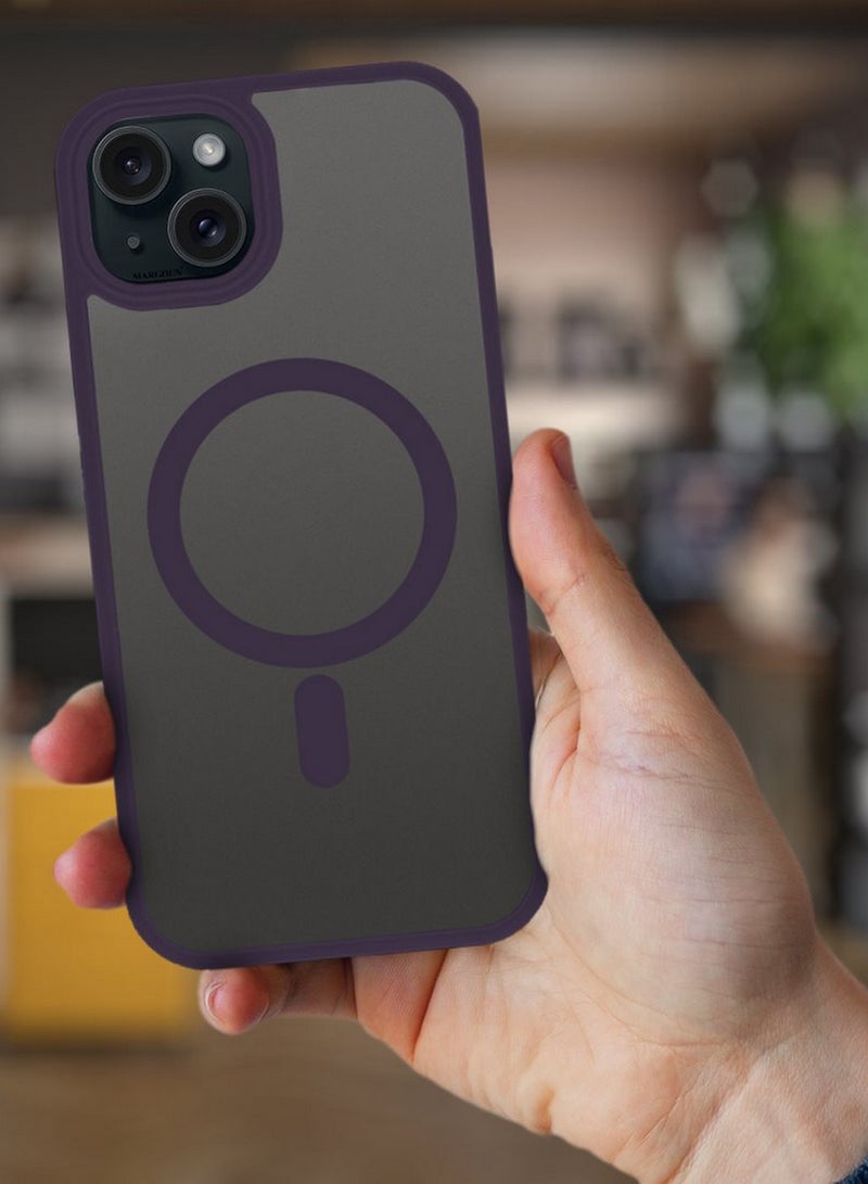 CATANES Magnetic Slim Protective Case for iPhone 15 Plus - with Wireless Charging Support - Purple - Image 2