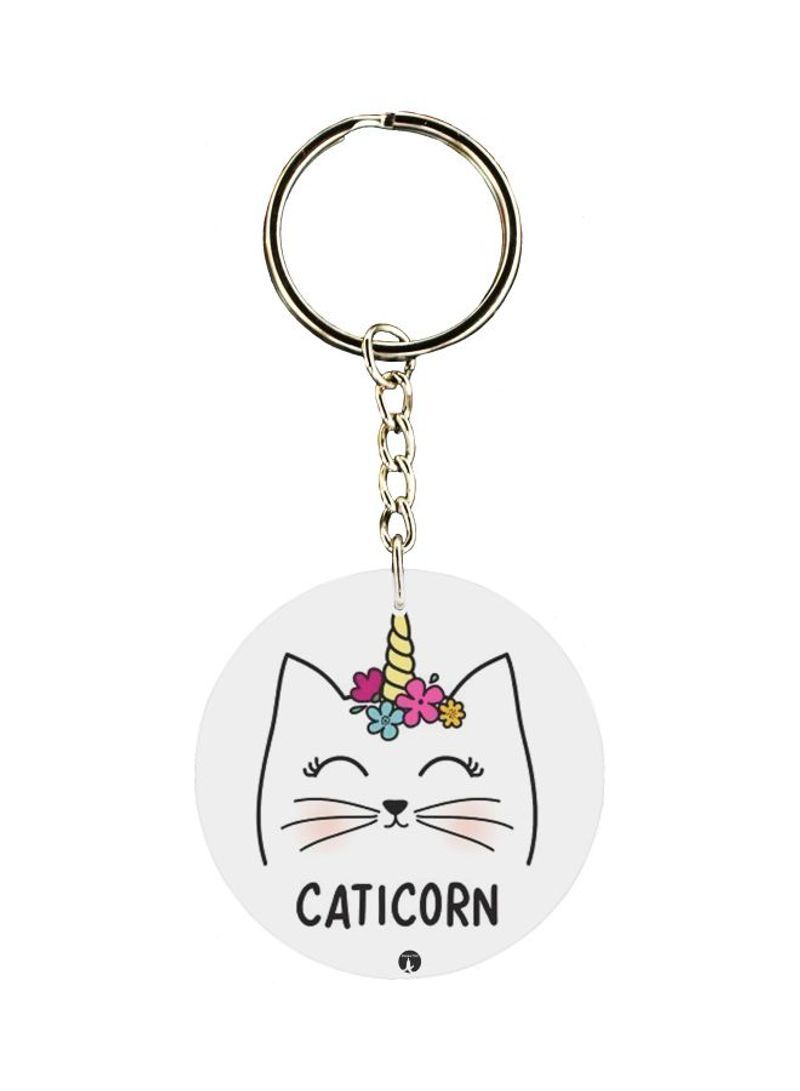 Caticorn Printed Keychain