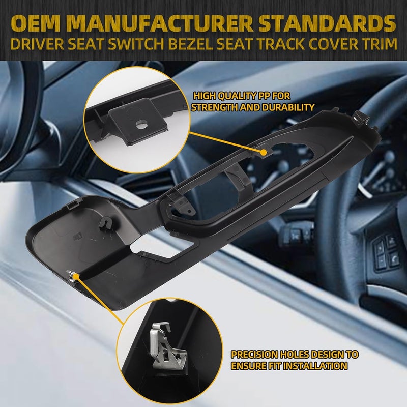 Dasbecan Black Driver Seat Side Track Cover for 2009-2017 GMC Acadia, Chevrolet Traverse, Buick Enclave - Image 4