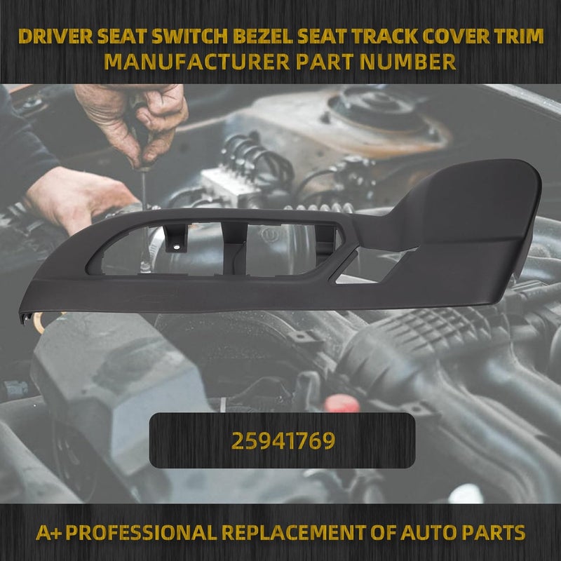 Dasbecan Black Driver Seat Side Track Cover for 2009-2017 GMC Acadia, Chevrolet Traverse, Buick Enclave - Image 2