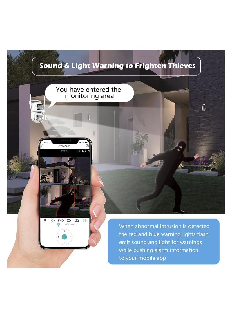 SYOSI - Security Cameras Outdoor 6MP Dual Lens PTZ WiFi Outside Camera Wired for Home Motion Detection Human Tracking Color Night SD/Cloud Storage IP66 Waterproof 2-Way Talk 24/7 Recording - Image 1