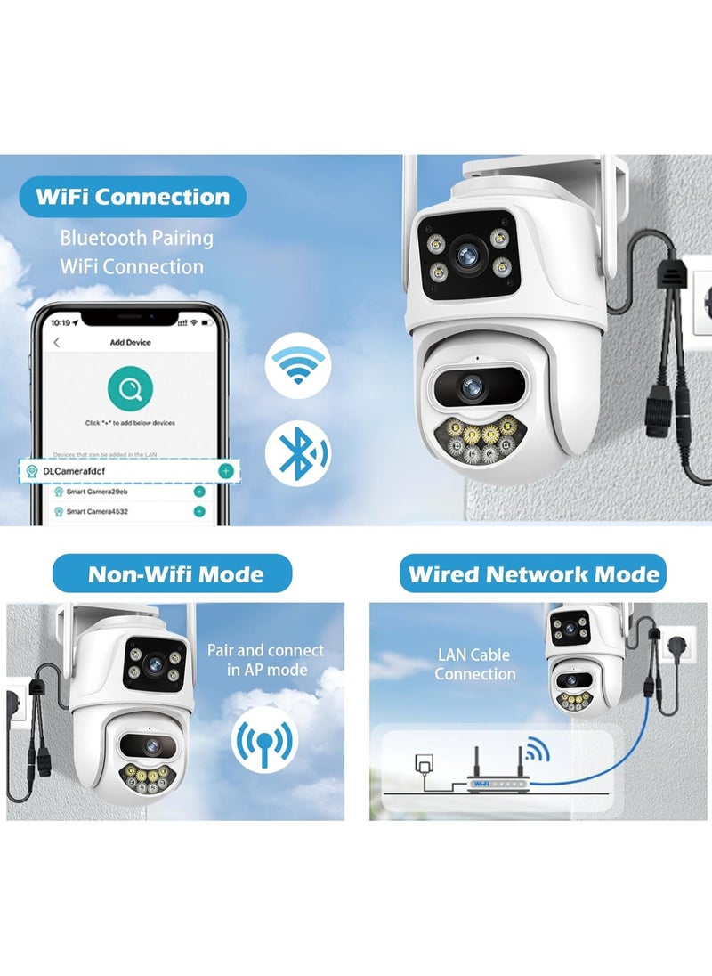 SYOSI - Security Cameras Outdoor 6MP Dual Lens PTZ WiFi Outside Camera Wired for Home Motion Detection Human Tracking Color Night SD/Cloud Storage IP66 Waterproof 2-Way Talk 24/7 Recording - Image 1
