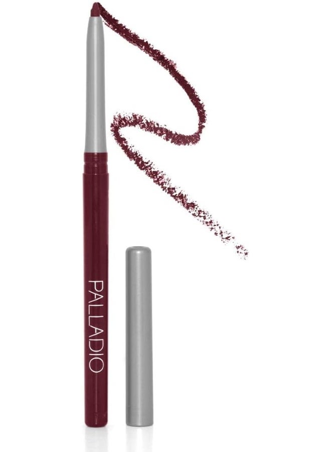 PALLADIO Retractable Waterproof Lip Liner | High Pigmented & Creamy Color Slim | Twist Up Smudge Proof Formula With Long Lasting All Day Wear | No Sharpener Required | Black Berry - Image 1