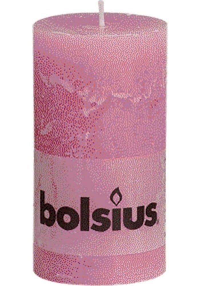 Bolsius Rustic Pink Pillar Candle - Image 2