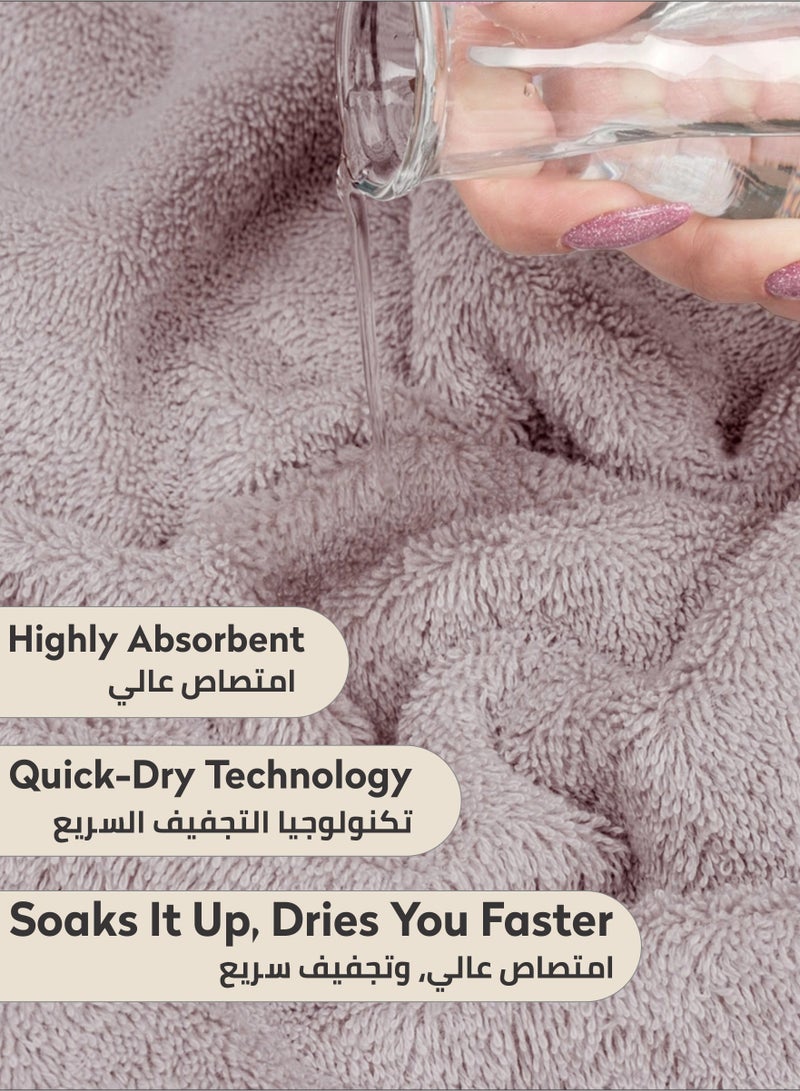 دوناتيلا قسط 100 ٪ بتمشيط القطن 2-قطع منشفة اليد مجموعة (50 س 90 سم) 600 غسم سوبر لينة منشفة اليد ، ماصة للغاية ، سريعة الجافة ، أفضل منشفة للحمام ، سبا وفندق ، البنفسج الجليد - Image 4