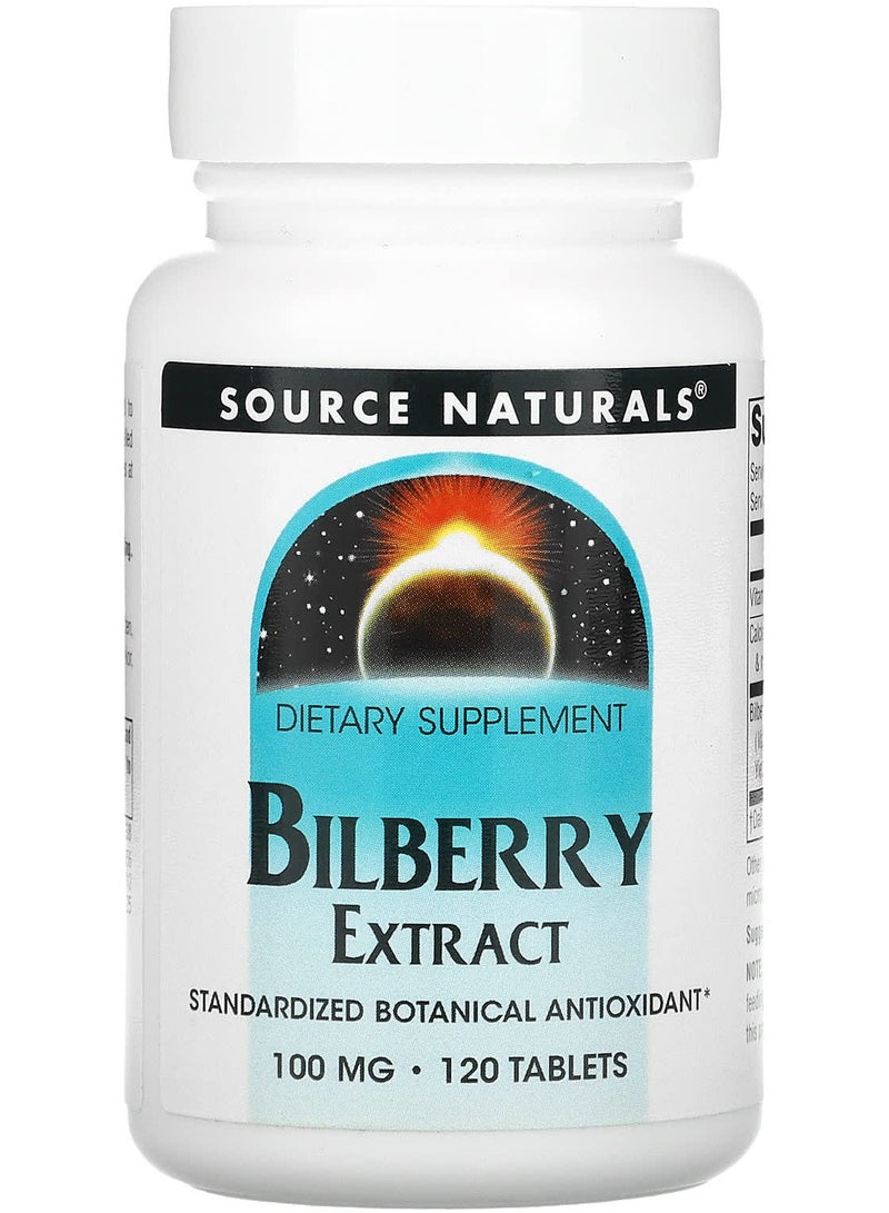 Bilberry Extract, 100 mg, 120 Tablets