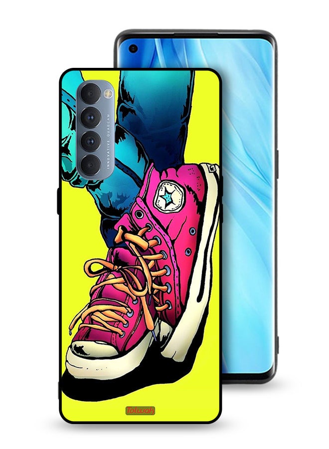 Tolwak Oppo Reno4 Pro 4G Protective Case Cover Canva Shoes Art  - Image 1