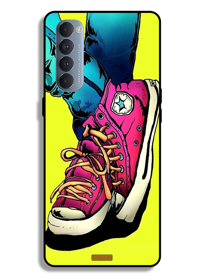 Tolwak Oppo Reno4 Pro 4G Protective Case Cover Canva Shoes Art  - Image 2