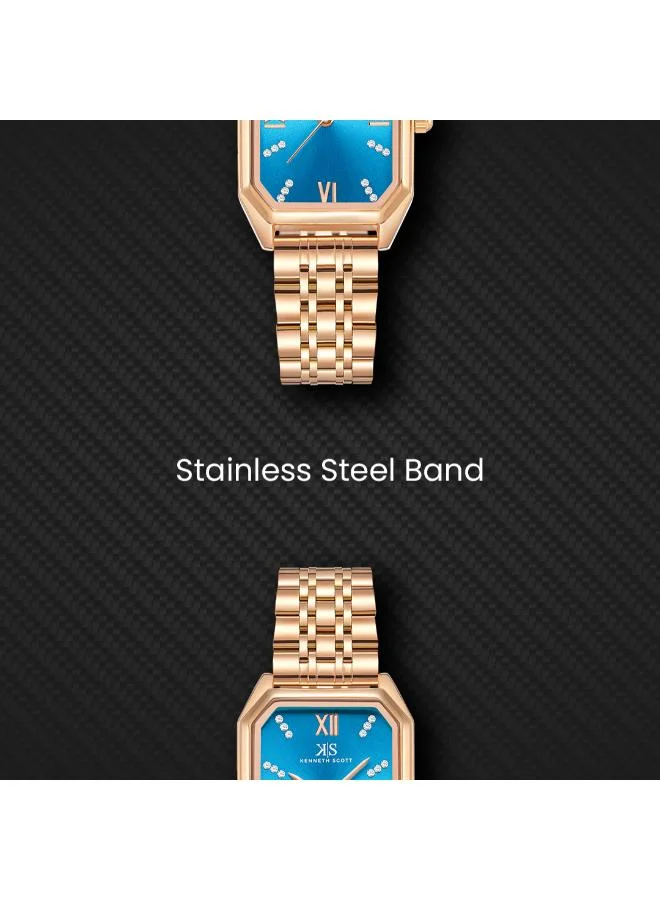 Kenneth Scott Blue Women's Stainless Steel Analog Watch K23519-RBKL - 24 mm for Women | Best Price UAE