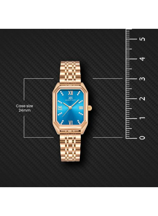 Kenneth Scott Blue Women's Stainless Steel Analog Watch K23519-RBKL - 24 mm for Women | Best Price UAE