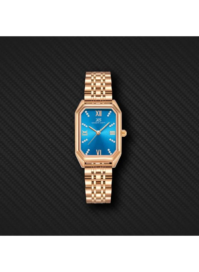 Kenneth Scott Blue Women's Stainless Steel Analog Watch K23519-RBKL - 24 mm for Women | Best Price UAE