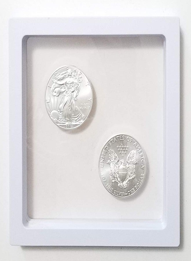 جم إطار عرض ثلاثي الأبعاد شفاف كبير من JM، مقاس 5.5 × 5.5 × 0.75 بوصة، حامل/صندوق/إطارات لعرض العملات التذكارية، والميداليات، والتحف، والمجوهرات، والهدايا، أبيض - Image 4