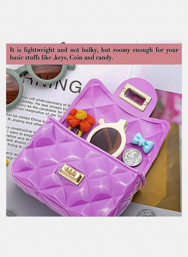 FashionabSmall Lolly Crossbody Bag for Kids Girls Women Faux PVC Quilted Top Handle with Pearl Gold Chainle Crossbody bag  - Image 4