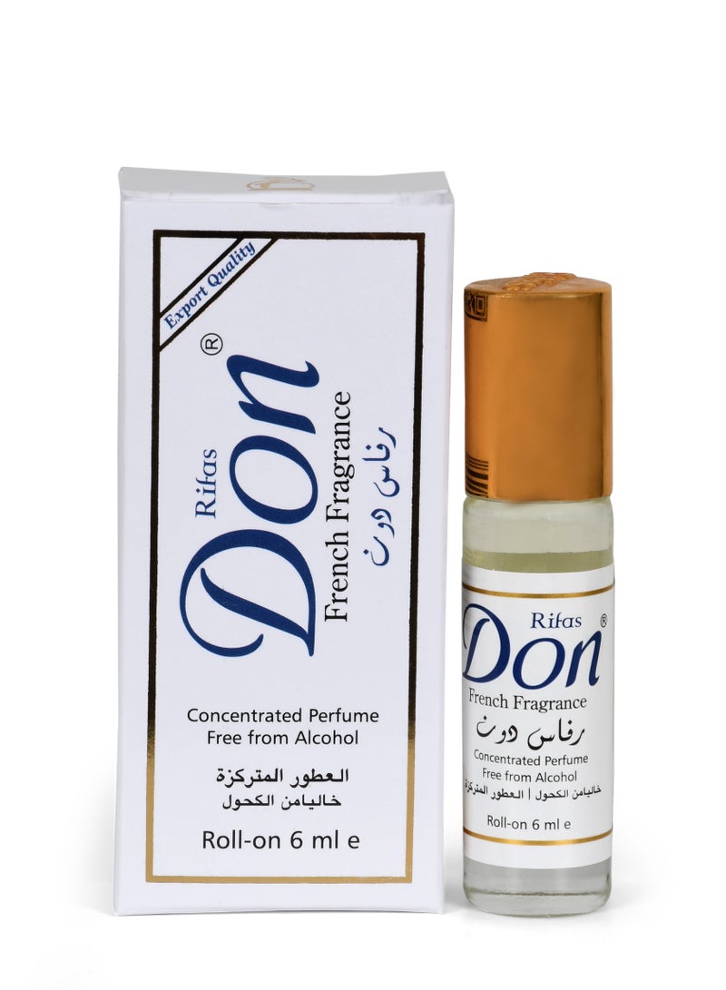 ريفز دون  زيت عطري فرنسي رول اون من رفاس دون، خاليا من الكحول، 6 مل، عبو، أبيض 